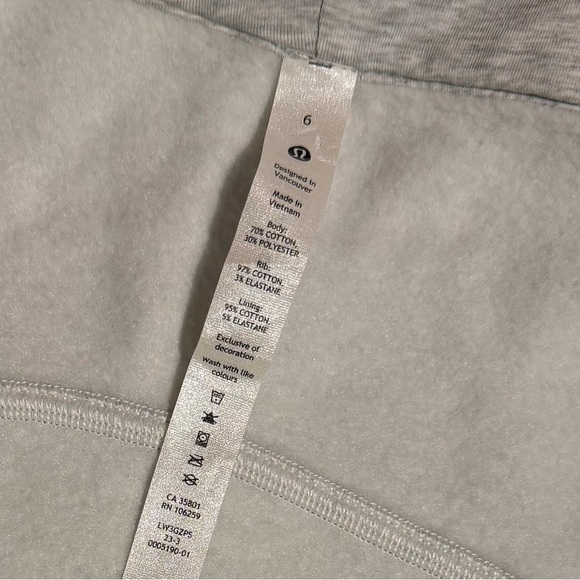 Lululemon Scuba Full-Zip Cropped Hoodie Heathered Core Ultra Light Grey Size 6 - Picture 7 of 16